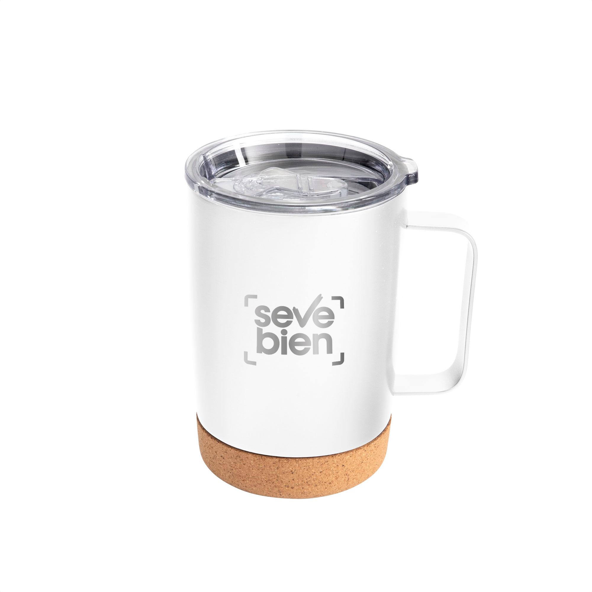 Mug vacuum kork Blanco front