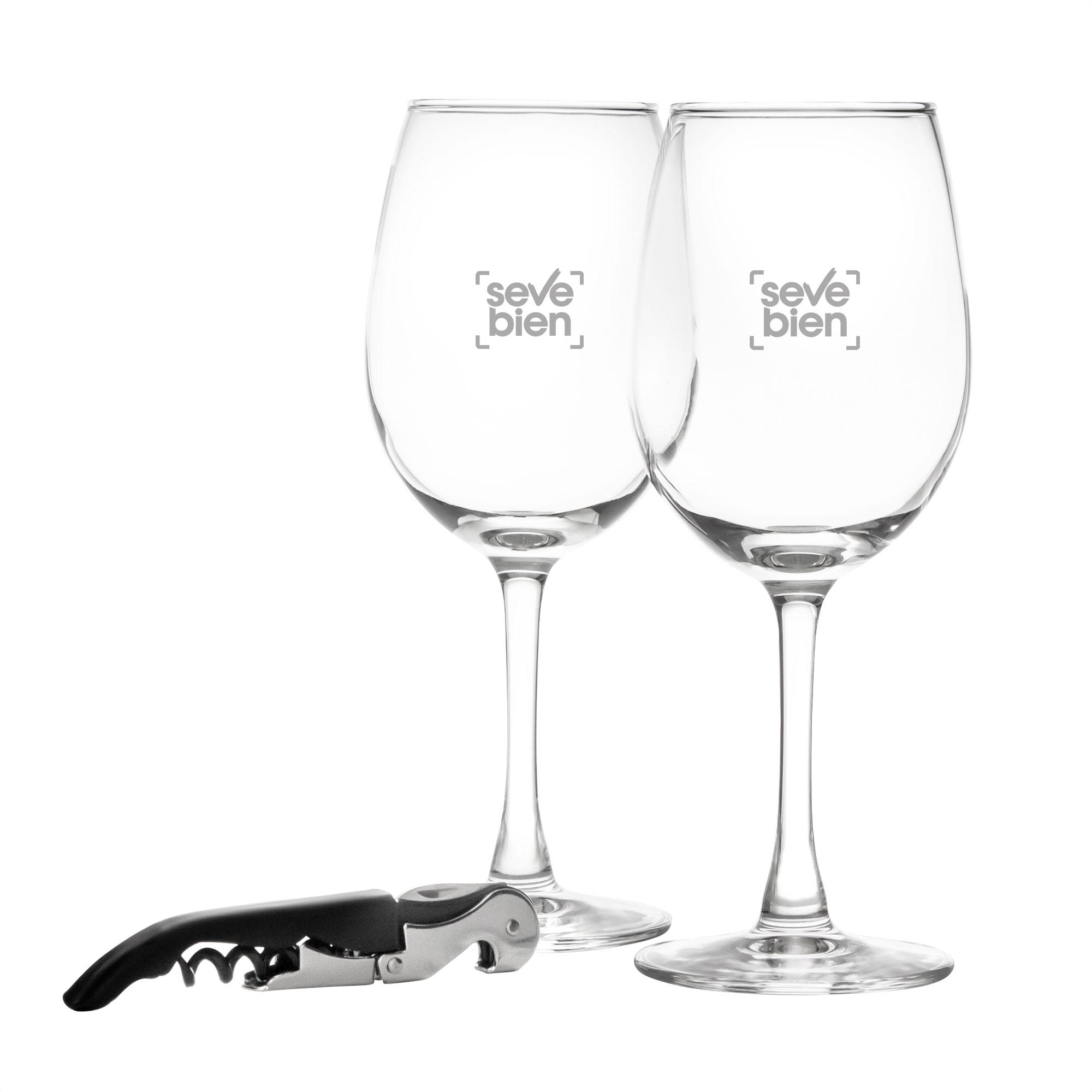 Set de vino brindis Transparente front