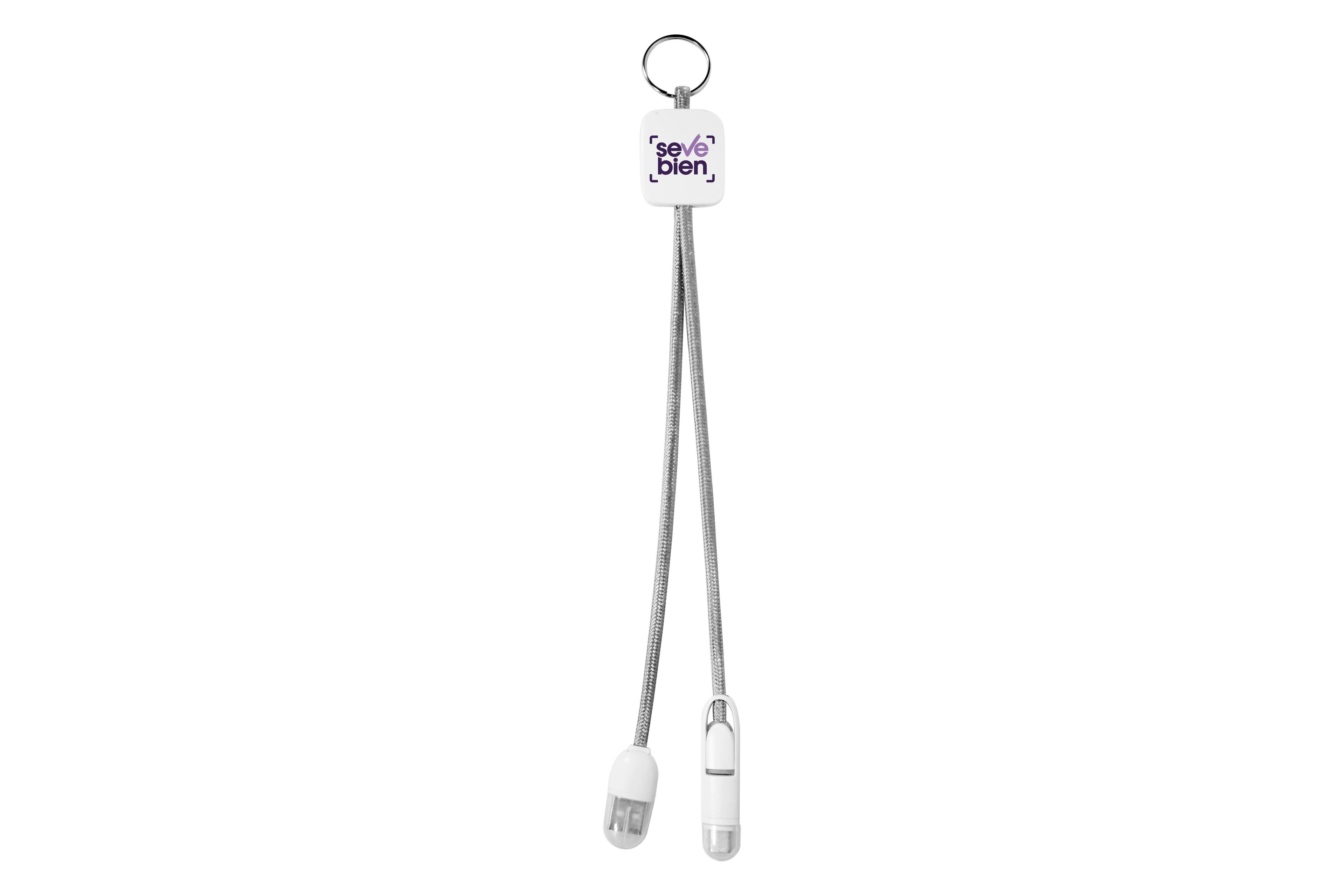 Cable cargador de celulares celler Gris+blanco front