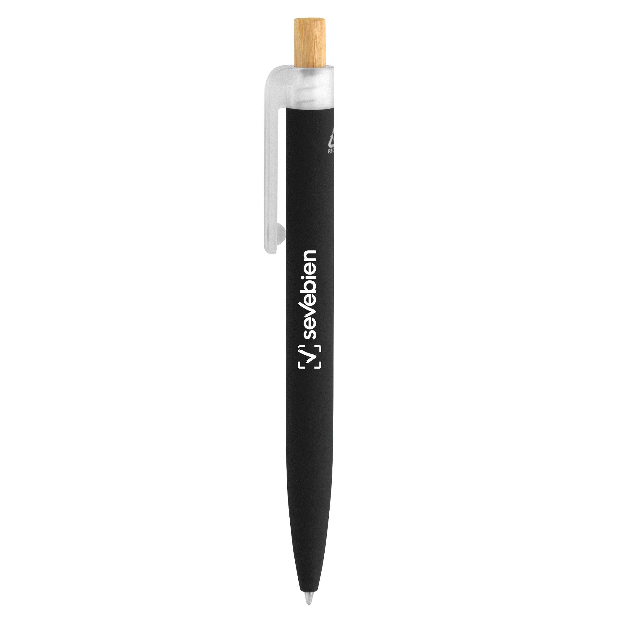 Bolígrafo aluminio reciclado y bambú balu Negro front