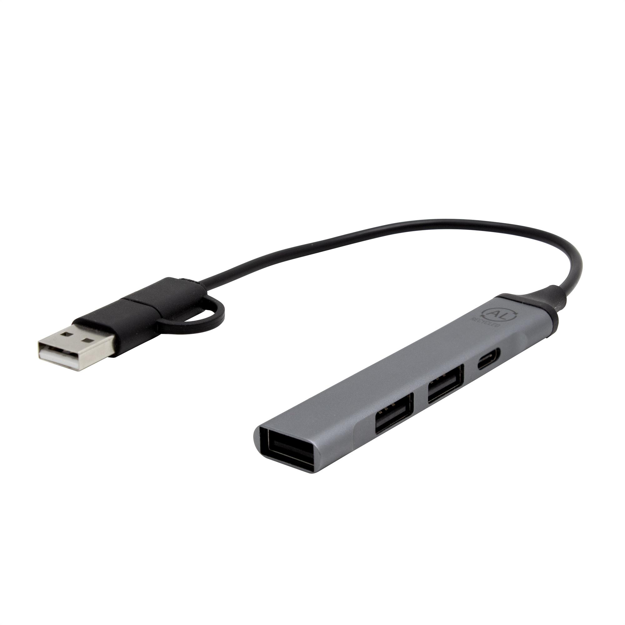 Adaptador hub multipuerto hamel Gris front