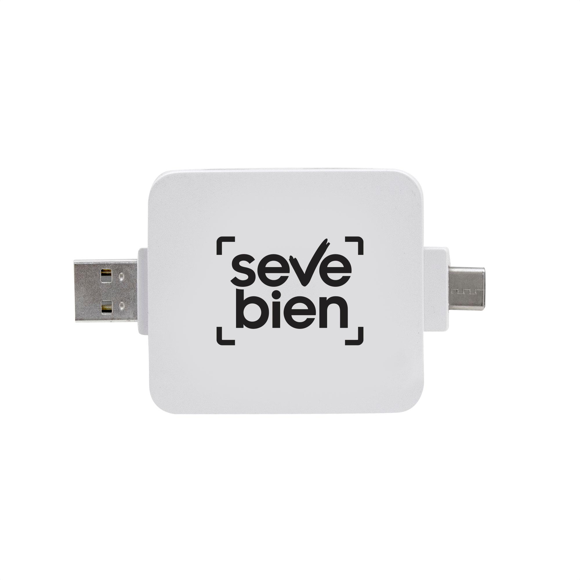 Adaptador hub multipuerto hubert Blanco front