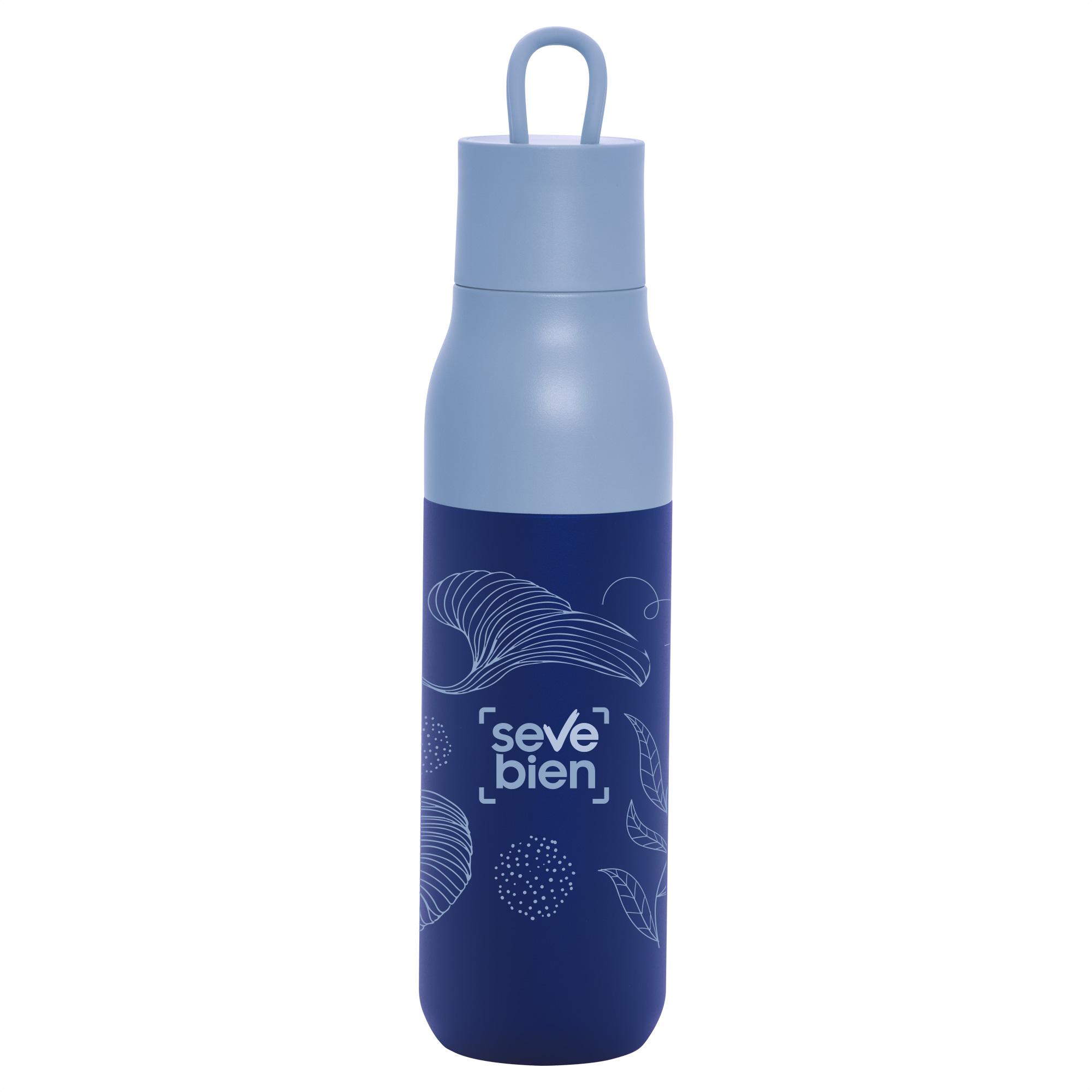Botella térmica rolling Celeste + Azul front