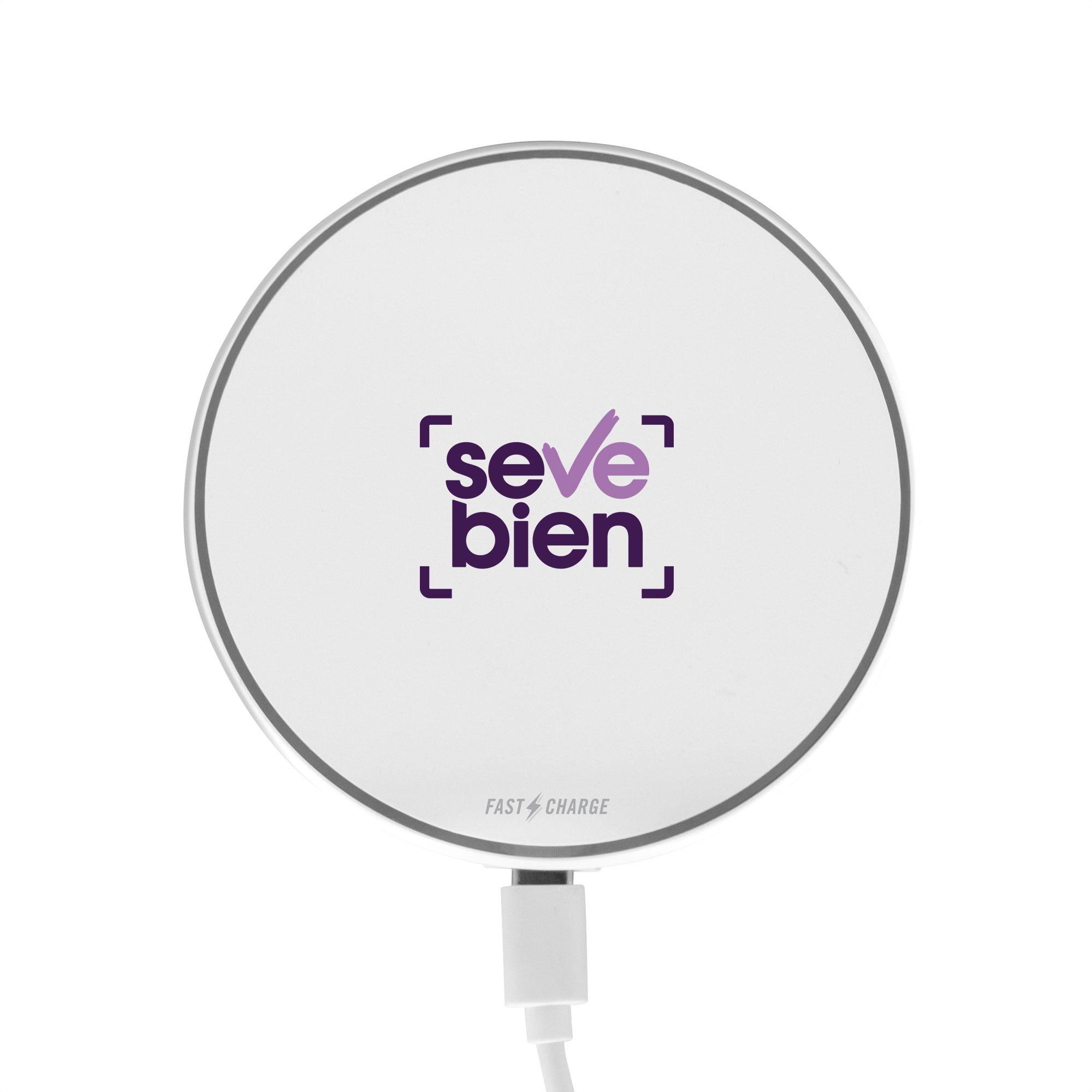 Cargador inalámbrico disco Blanco front