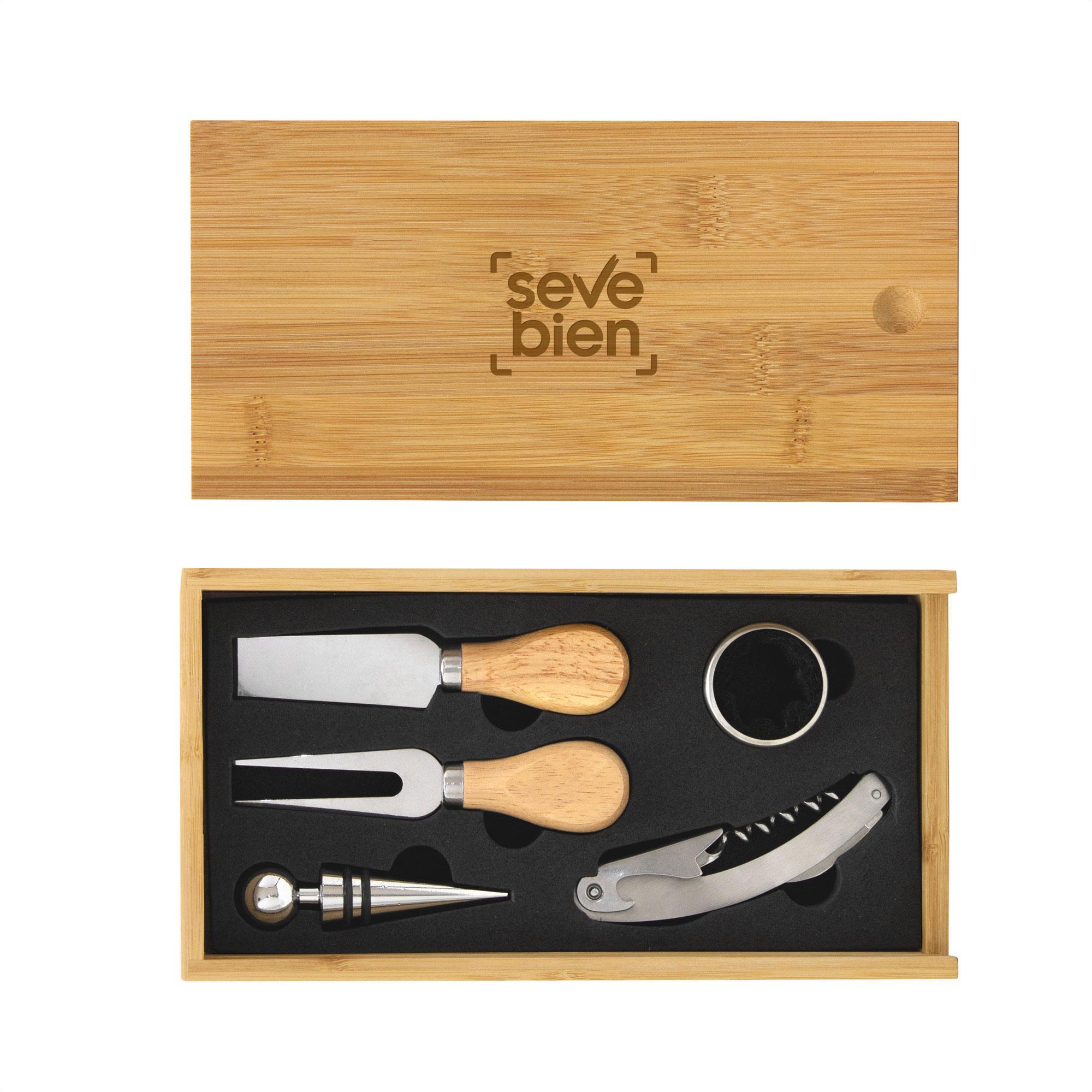 Set de vino y tabla para quesos winchester Madera front
