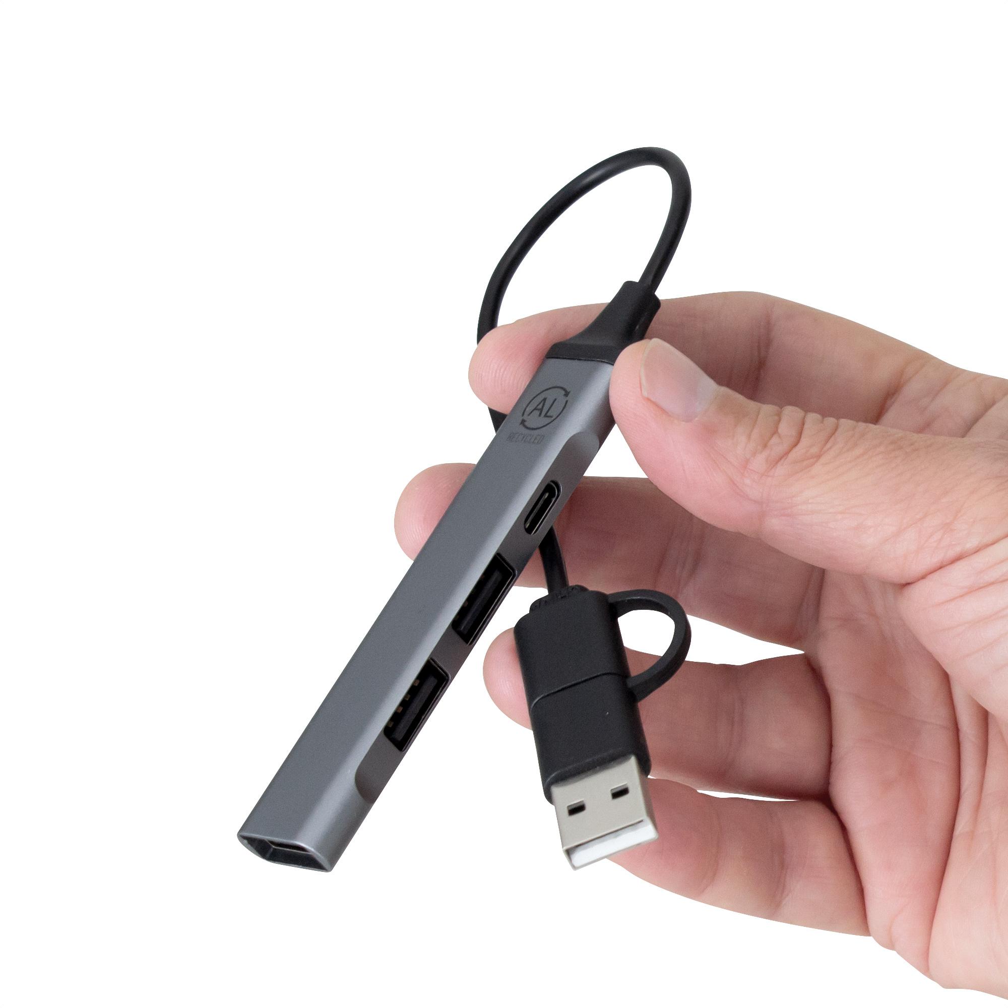 Adaptador hub multipuerto hamel Grey miniatura 5