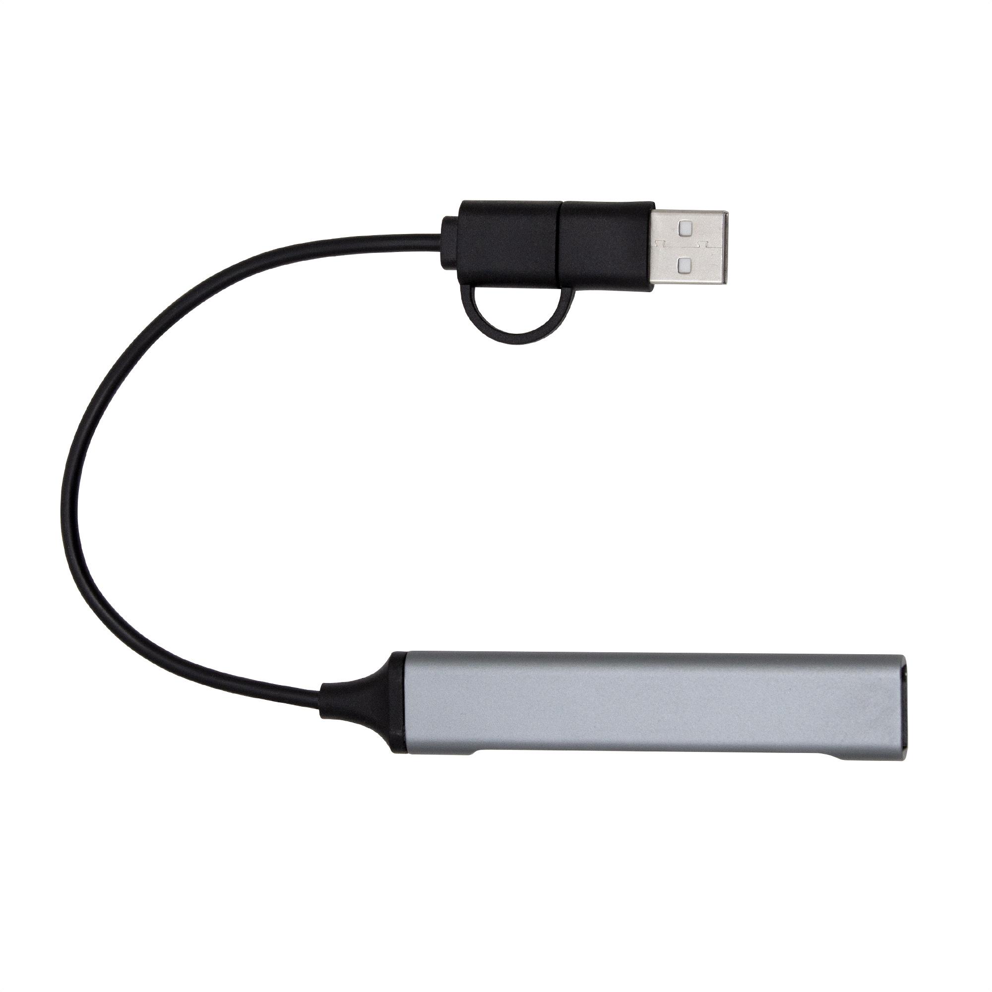 Adaptador hub multipuerto hamel Grey miniatura 3