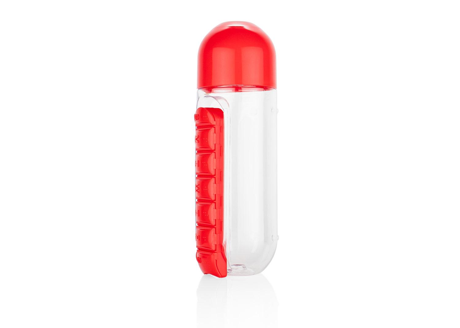 Botella con pastillero albus 750 ml / 25 oz Rojo front