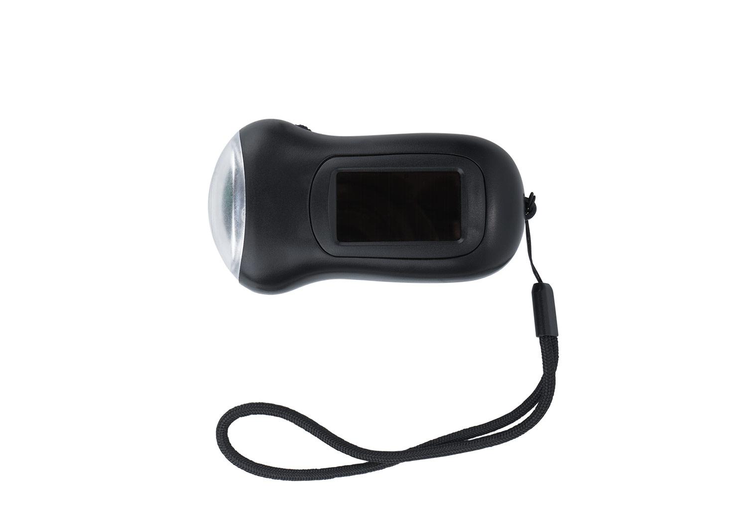 Linterna de carga solar sunset Negro front