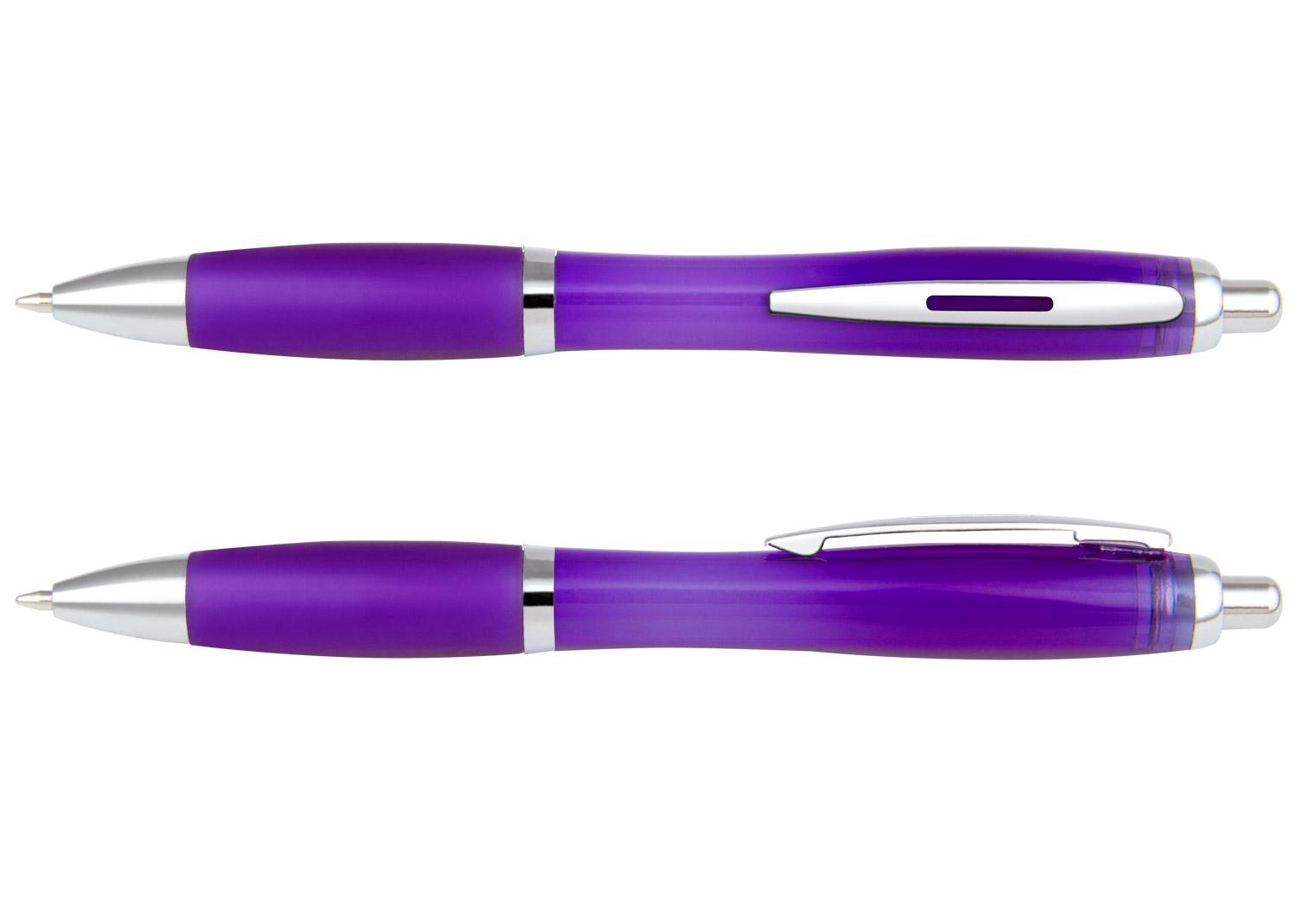 Bolígrafo manchester transparente Morado front