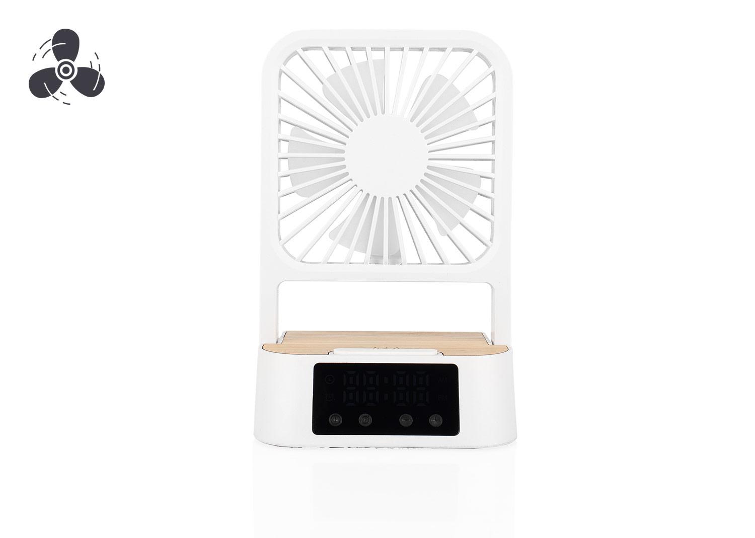 Ventilador-cargador wind Blanco / Natural front