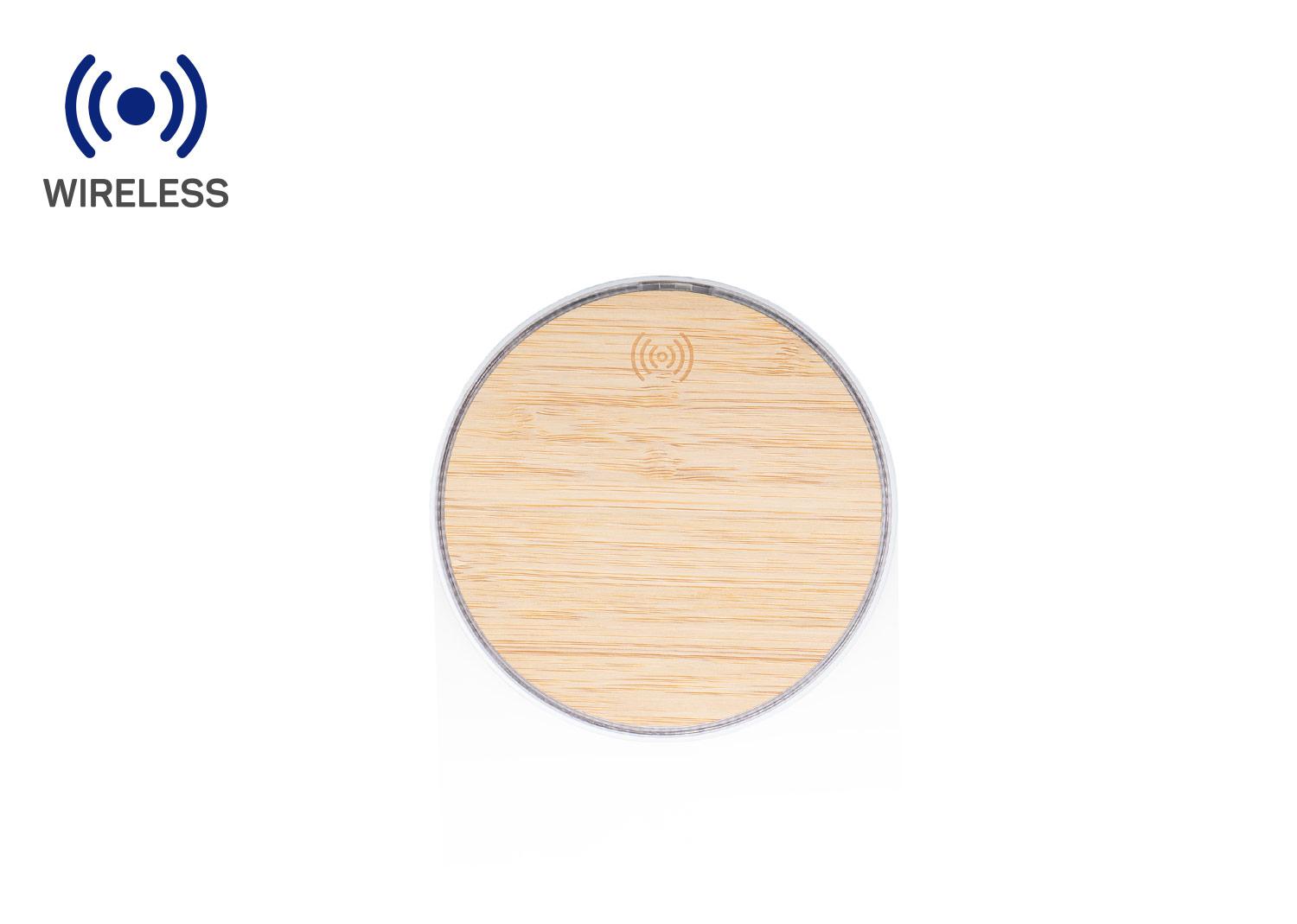 Cargador wireless bambú Natural front