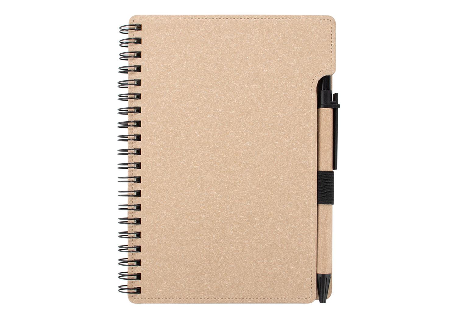 Libreta pascal con bolígrafo Natural front