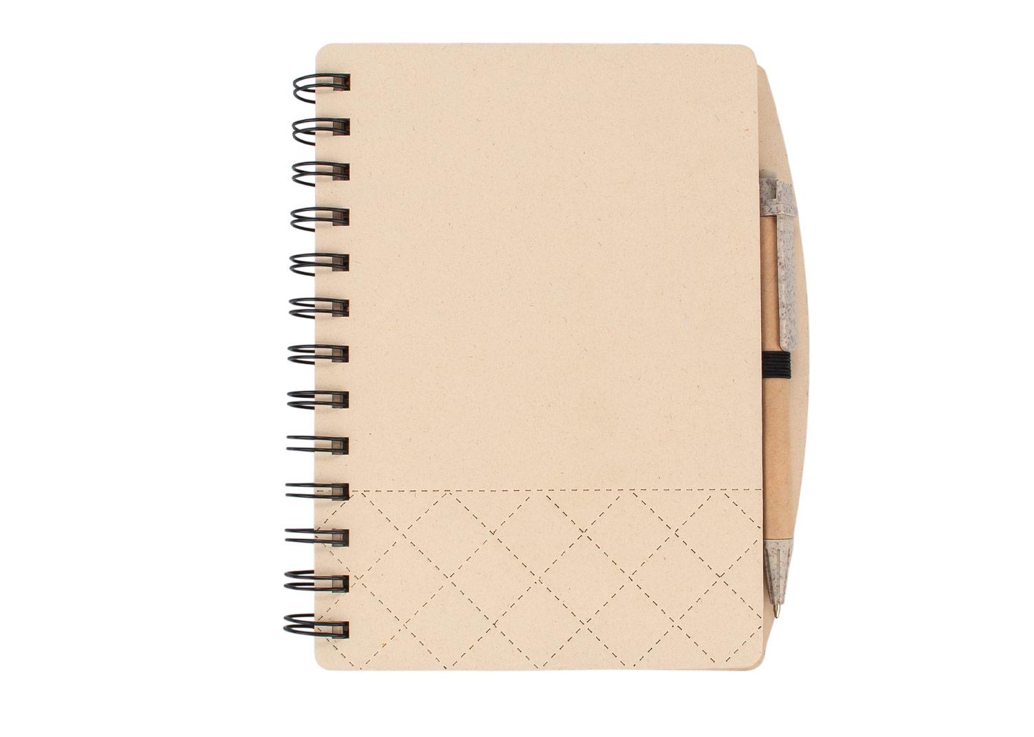 Libreta gaudi con bolígrafo Natural front