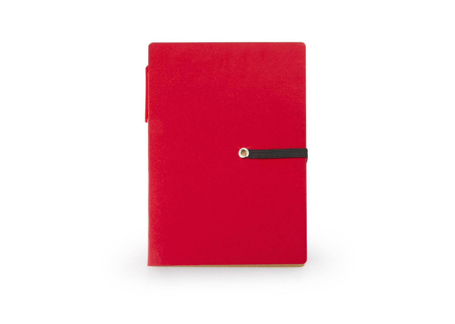 Libreta ecológica memo sticky con bolígrafo Rojo front