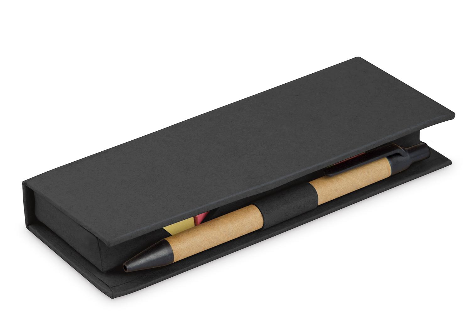 Memo slim con bolígrafo Negro front