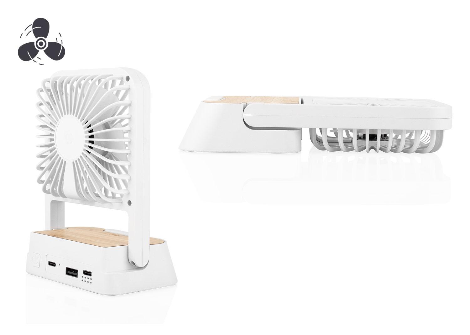Ventilador-cargador wind Blanco / Natural miniatura 2