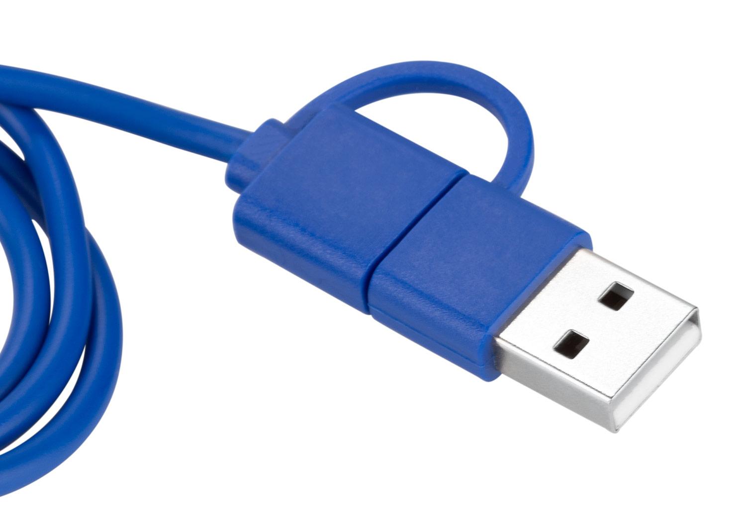 Cable multicargador double Azul miniatura 3