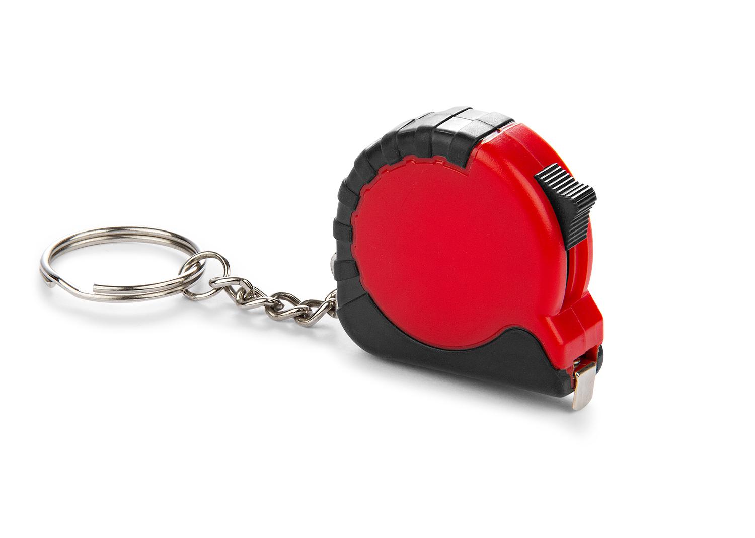 Llavero mini flexómetro de bolsillo Rojo front