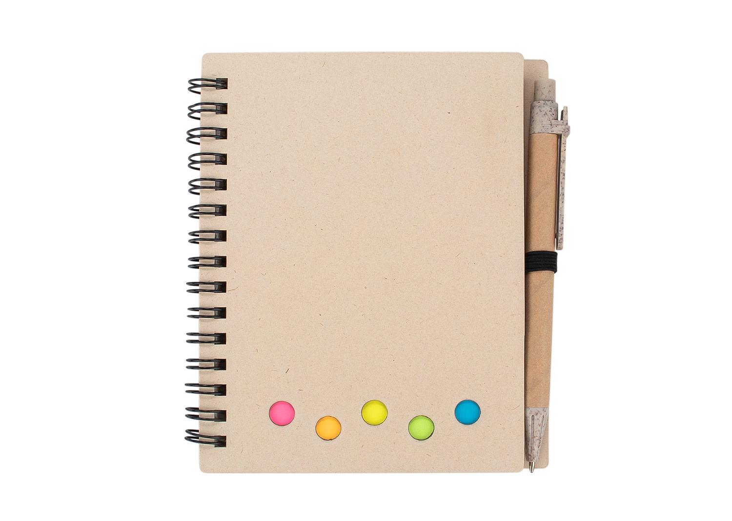 Libreta gaudi con bolígrafo Natural front