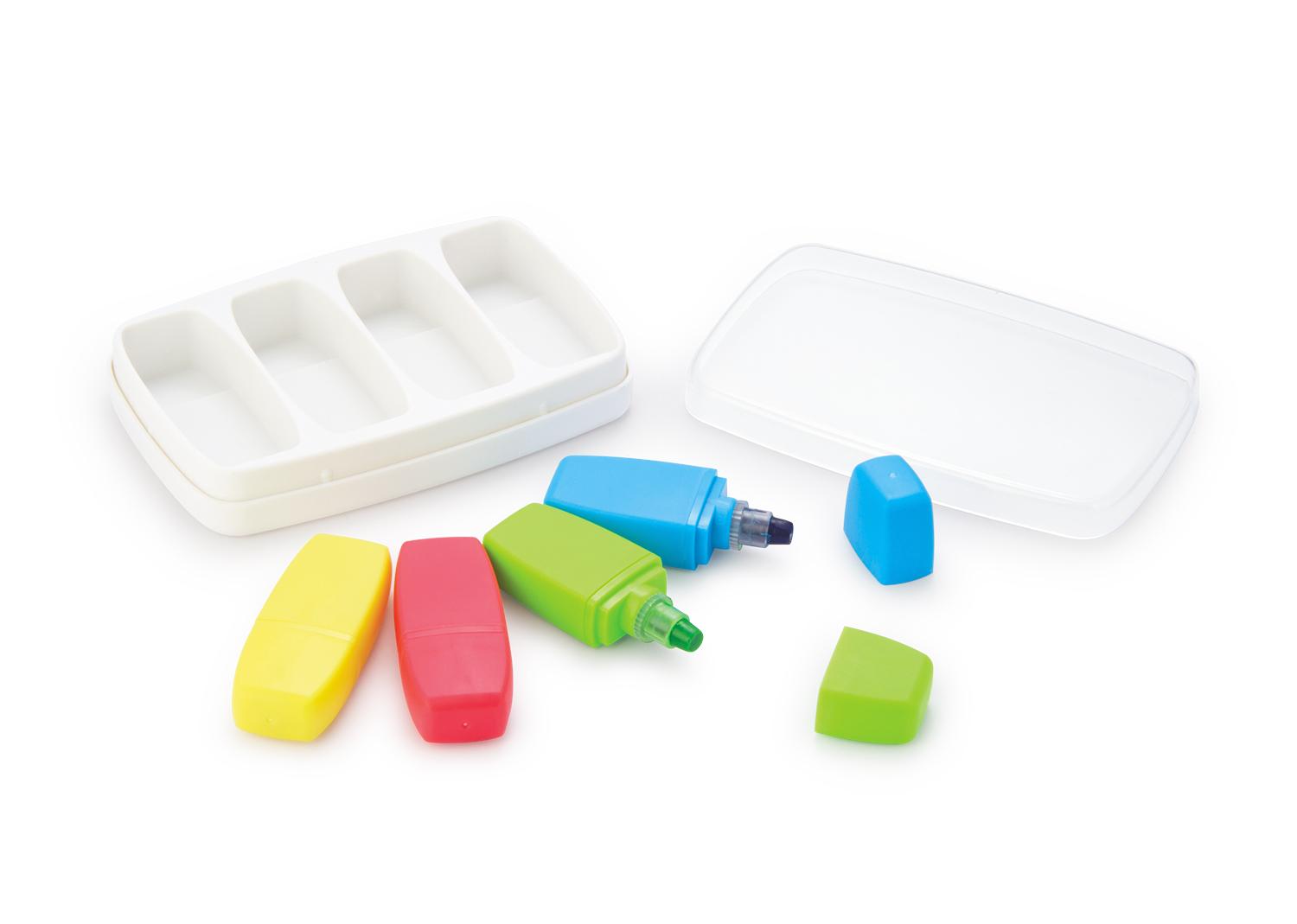 Set resaltadores gel x 4 cube Blanco / Colores miniatura 3
