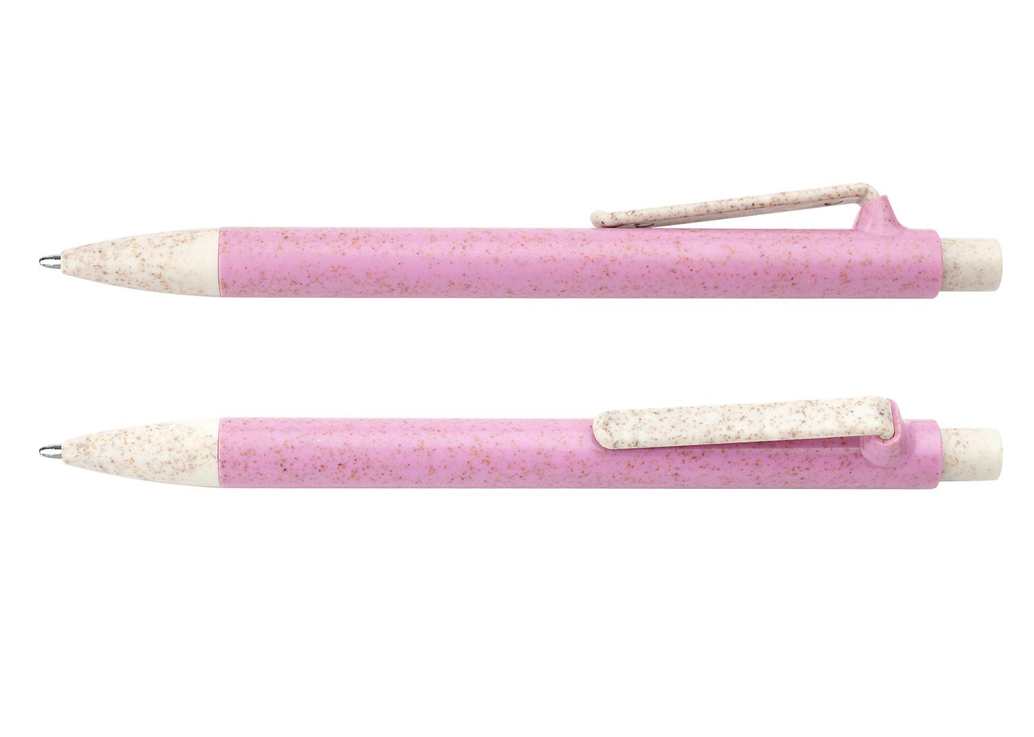 Bolígrafo suecia paja trigo Rosado front