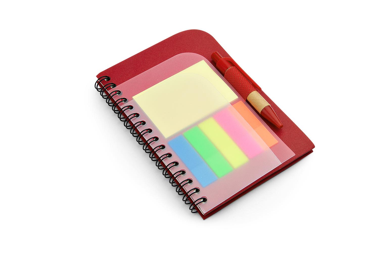 Libreta elemental con bolígrafo Rojo front