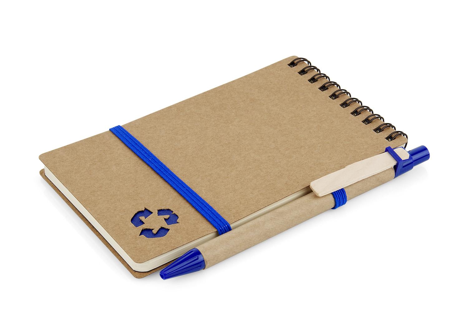 Eco book con bolígrafo Azul Oscuro miniatura 4
