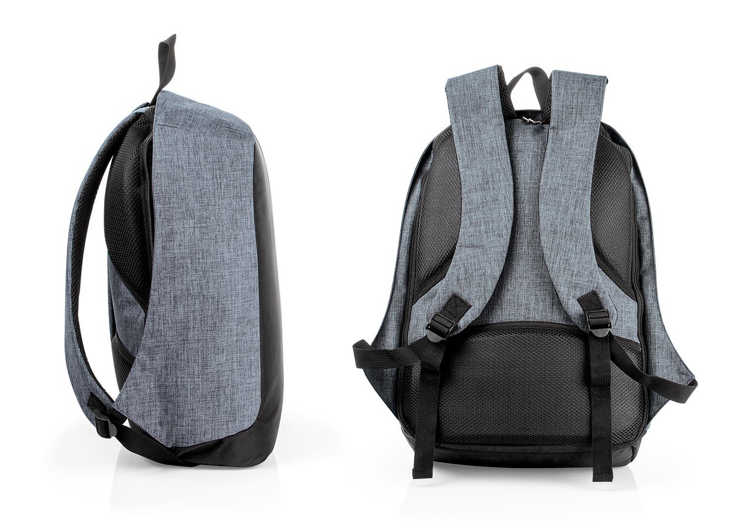 Morral antirobo neruda 17 lts. Gris miniatura 3