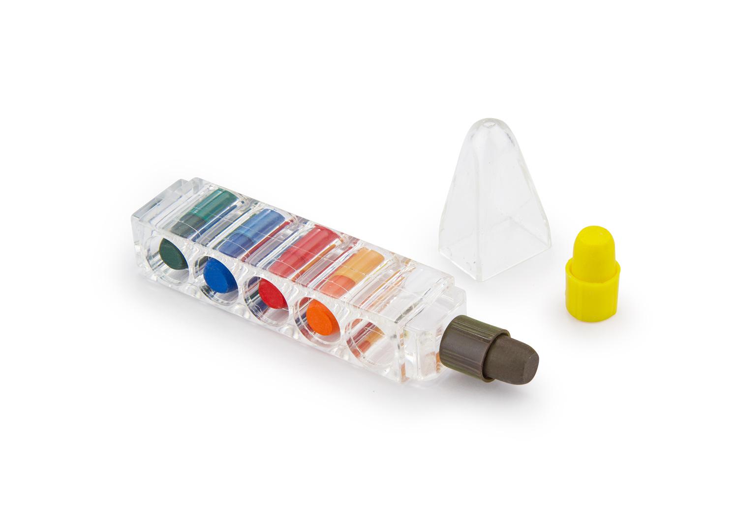 Porta crayones 6 puntas Transparente front
