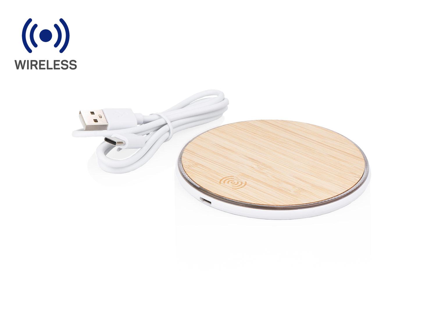 Cargador wireless bambú Natural miniatura 3