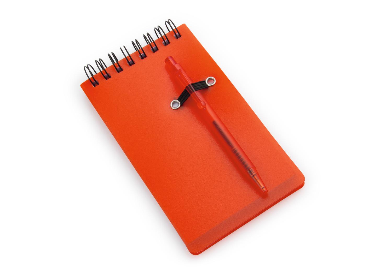 Libreta slim con bolígrafo Rojo front