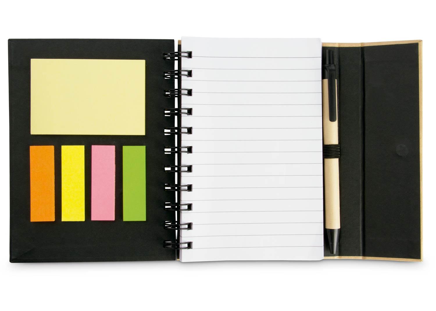 Cuaderno full con bolígrafo Negro front