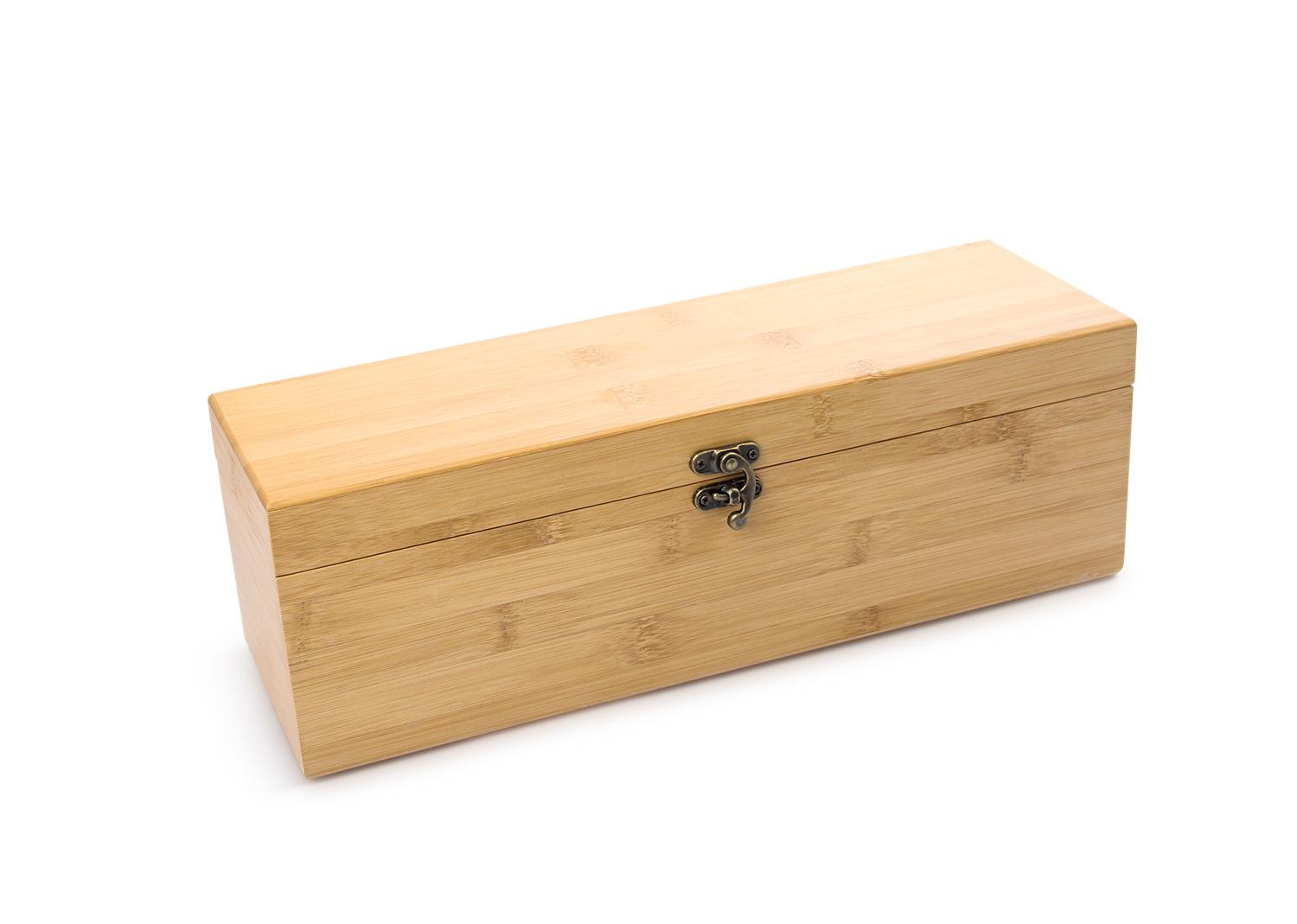 Caja de bambú para una botella Natural miniatura 2