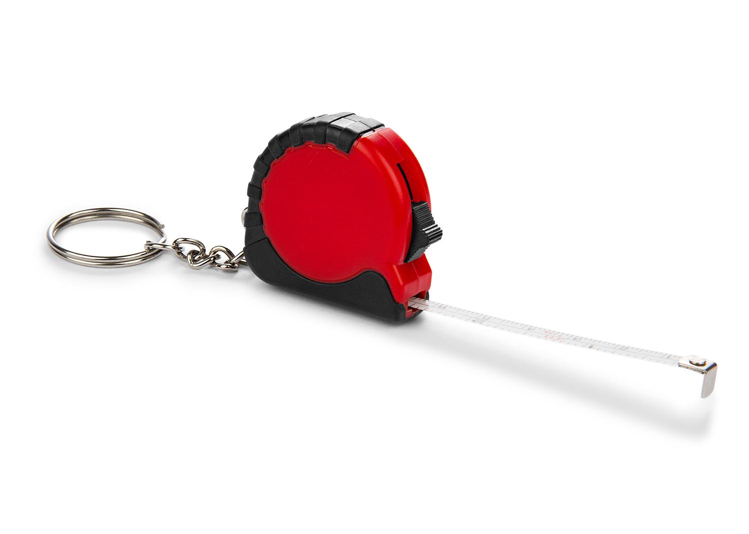 Llavero mini flexómetro de bolsillo Rojo miniatura 3