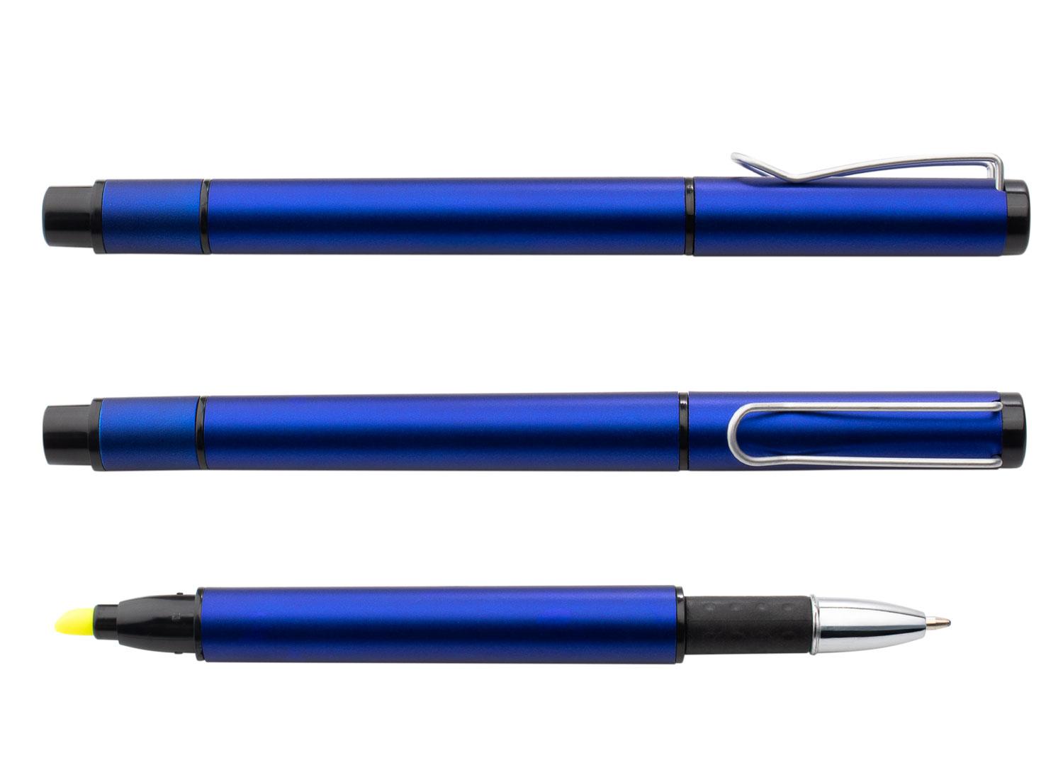 Boligrafo bangkok metalizado Azul Rey front