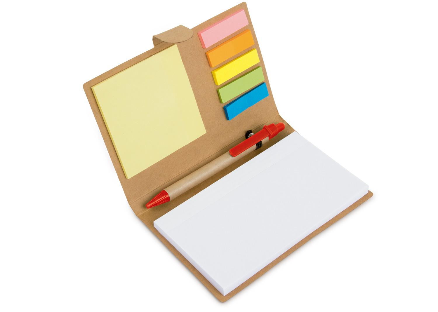 Libreta con bolígrafo Rojo front