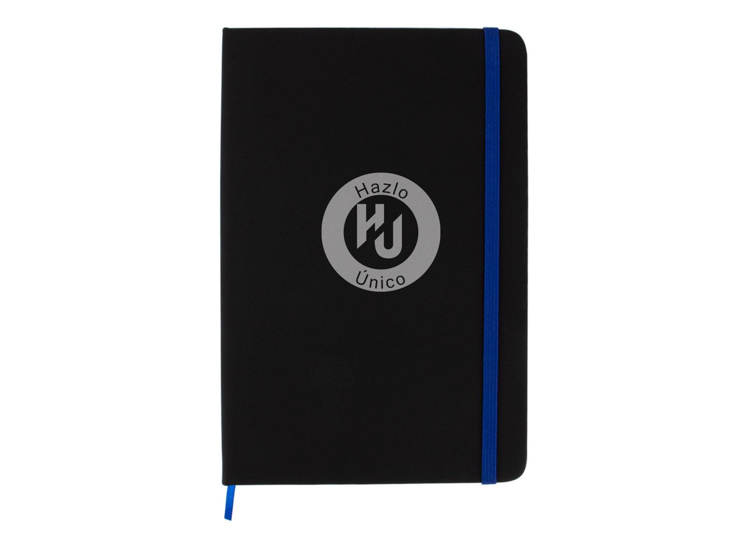 Libreta ejecutiva negra Azul Rey front