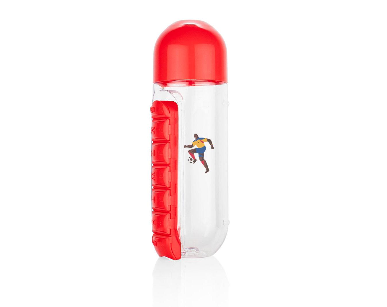 Botella con pastillero albus 750 ml / 25 oz Rojo miniatura 4