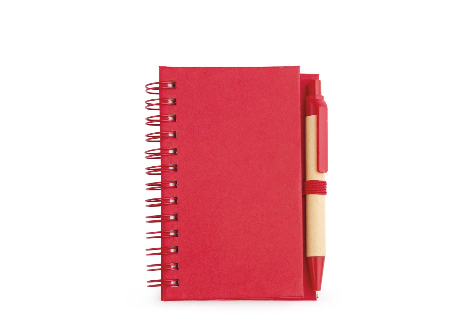 Cuaderno ecológico doble o con bolígrafo Rojo miniatura 3