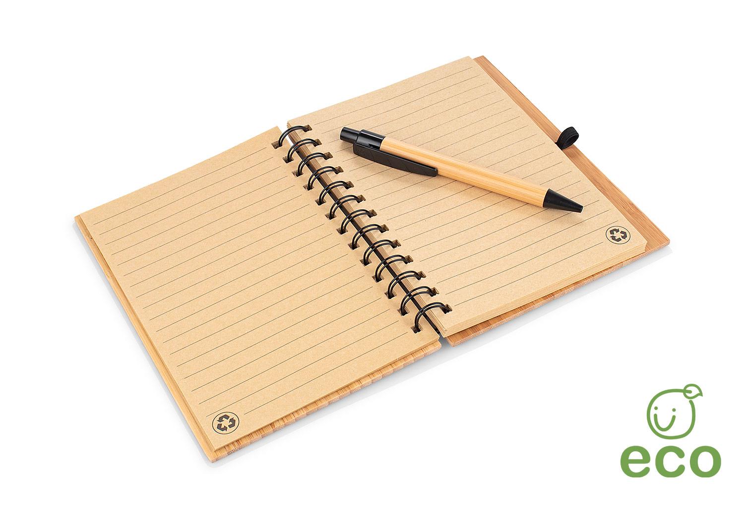 Libreta bambú modern con bolígrafo Bambú miniatura 3