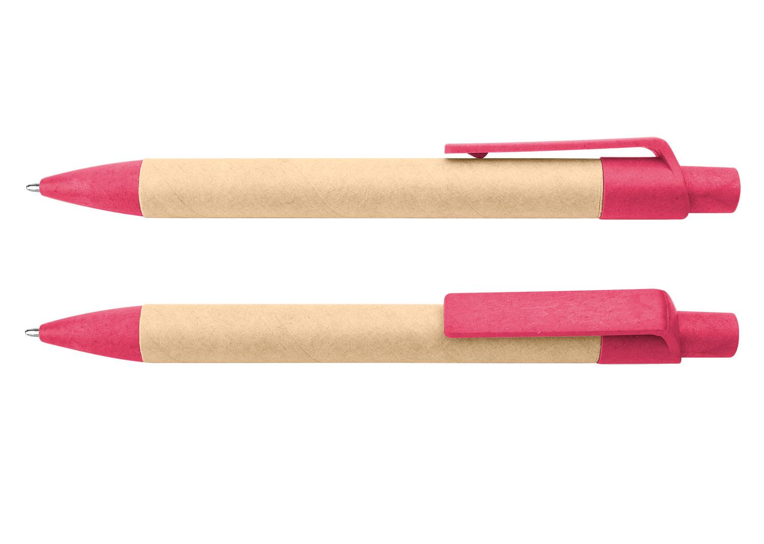 Bolígrafo madeira paja trigo Rosado front