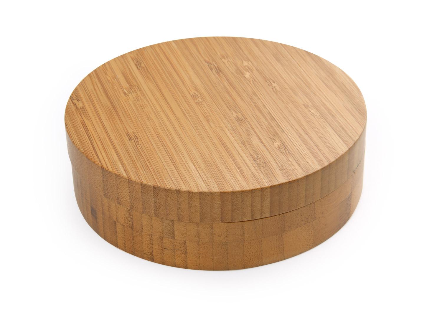 Caja circular en bambú Natural miniatura 3