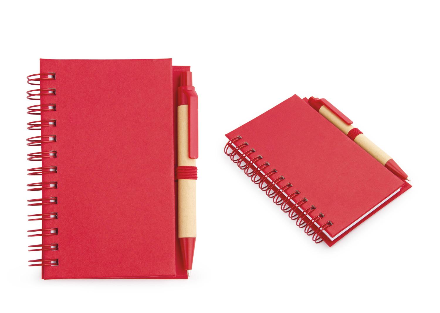 Cuaderno ecológico doble o con bolígrafo Rojo miniatura 4