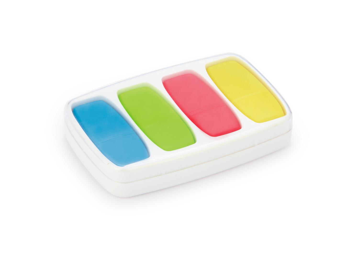 Set resaltadores gel x 4 cube Blanco / Colores front