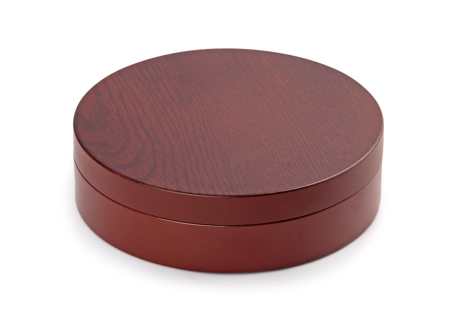 Caja circular de madera Vinotinto miniatura 2