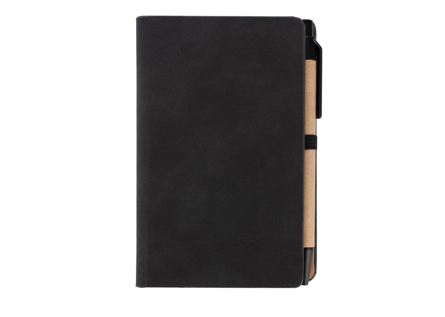 Libreta hawking con bolígrafo Negro front