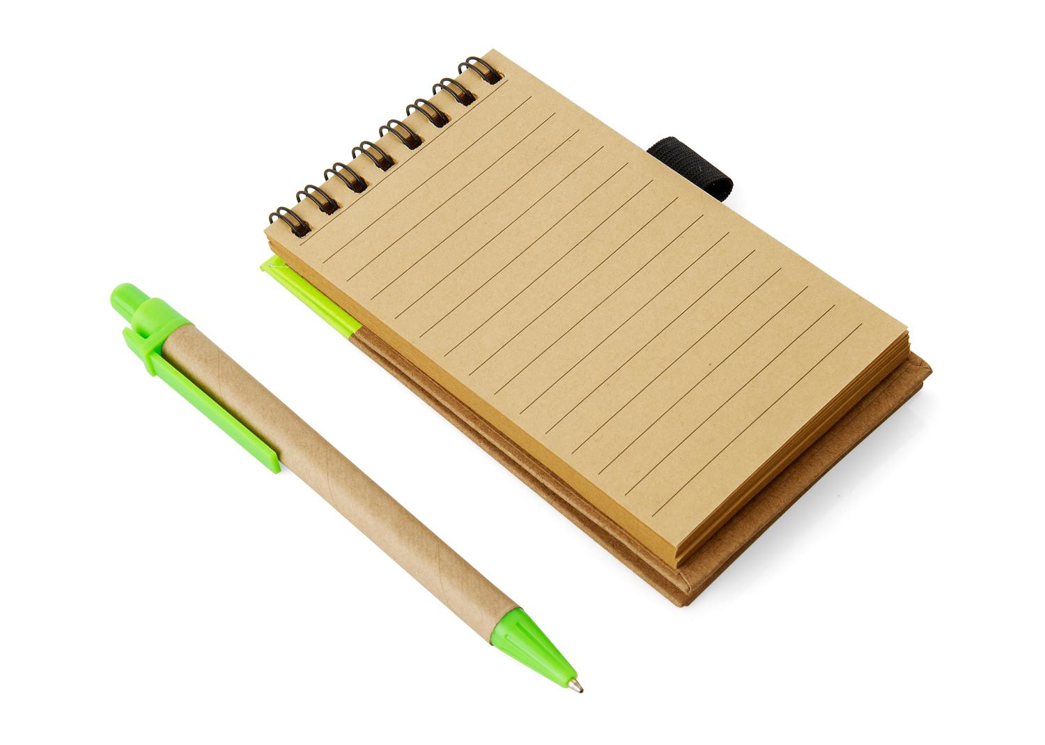 Libreta ecológica con bolígrafo Verde Limón miniatura 4