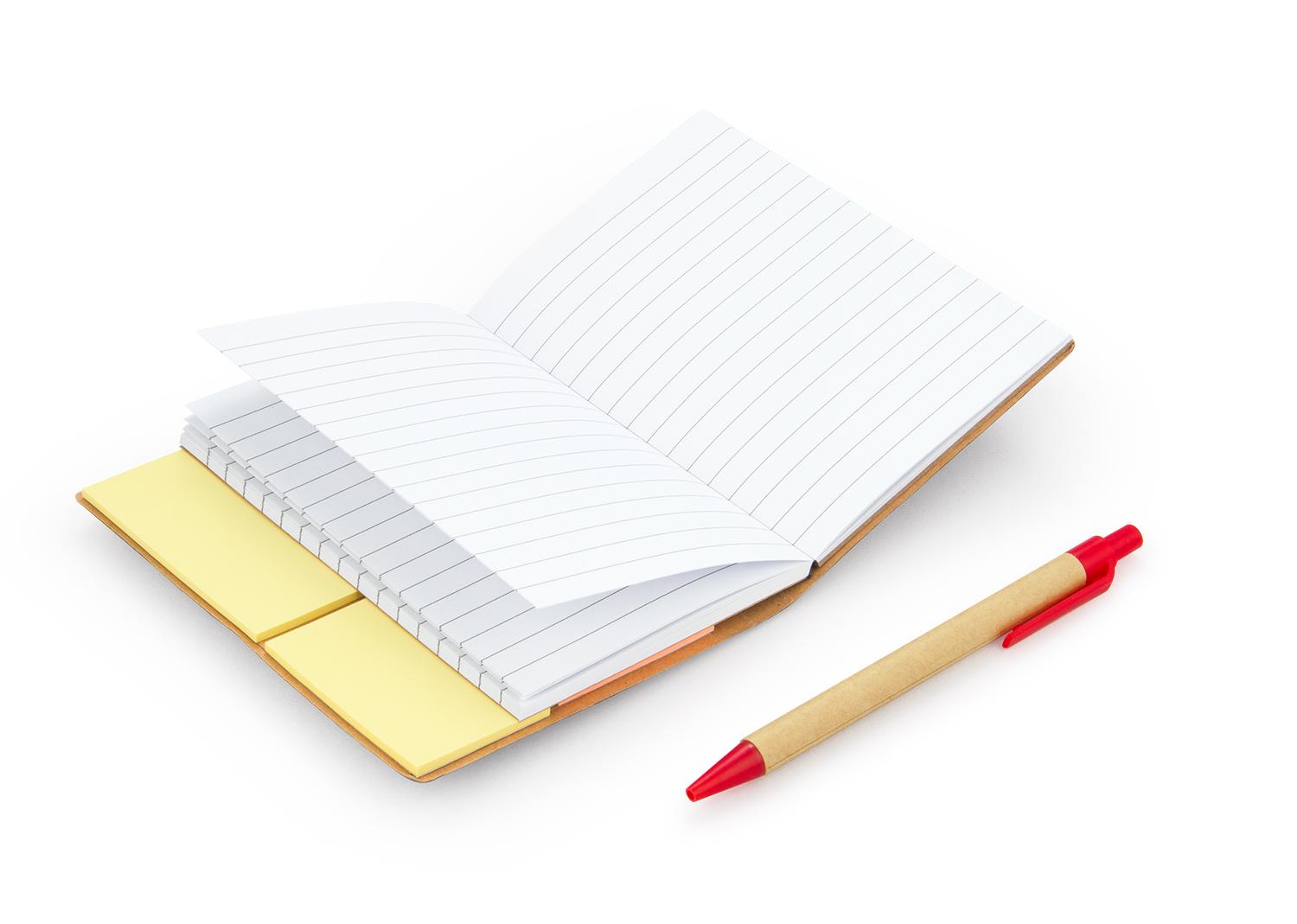 Libreta ecológica memo sticky con bolígrafo Rojo miniatura 2