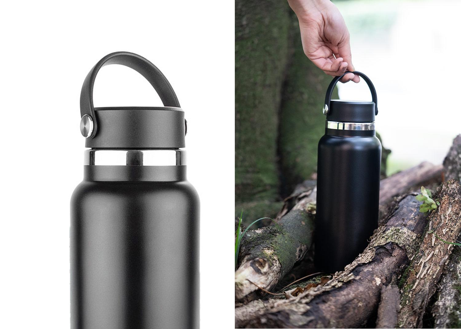 Botella de acero clamp 1000 ml / 34 oz Negro miniatura 5